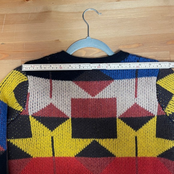 Sparrow Anthropologie Lonestar Lambswool Geometric Longline Cardigan Sweater S - Picture 9 of 12